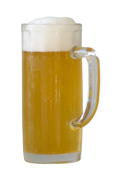 Cangkir bir di atas putih — Stok Foto