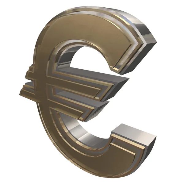 EURO dourado isolado sobre um fundo branco — Fotografia de Stock