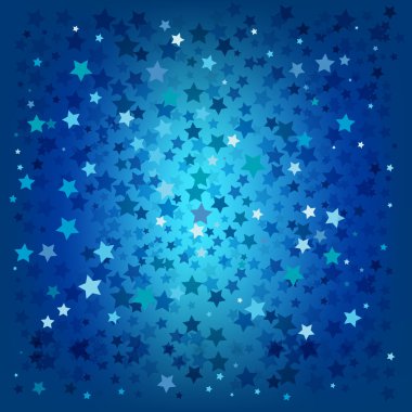 Abstract christmas blue stars background clipart