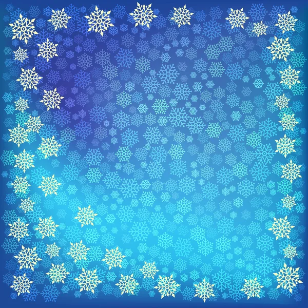 Flocon de neige abstrait de Noël sur fond bleu — Image vectorielle