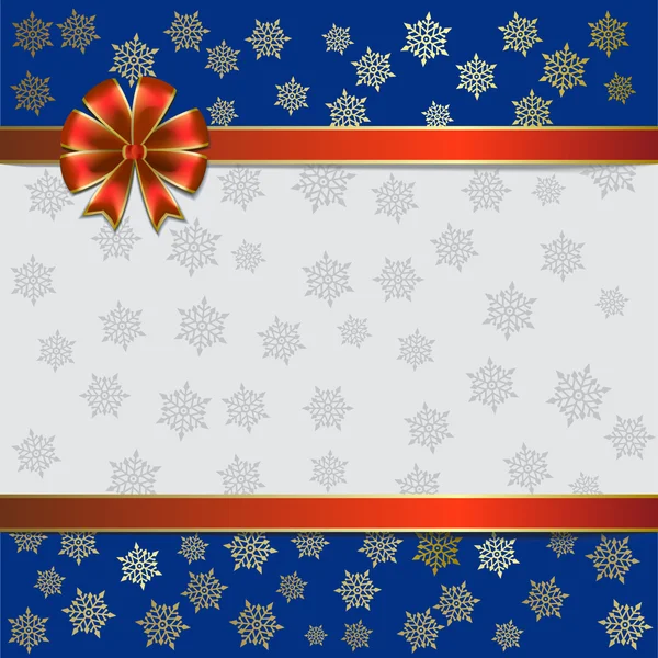 Ilustração de Natal em um fundo de flocos de neve — Vetor de Stock
