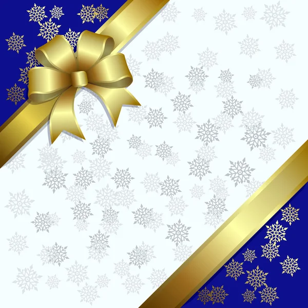Ilustración de Navidad sobre un fondo de copos de nieve — Vector de stock