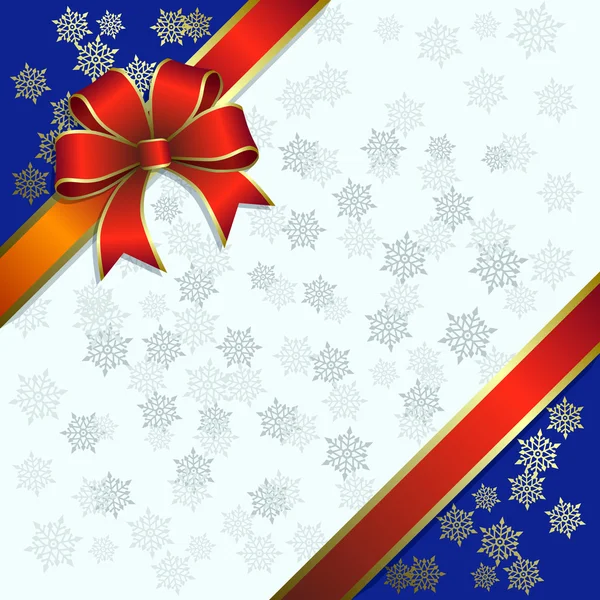 Ilustración de Navidad sobre un fondo de copos de nieve — Archivo Imágenes Vectoriales