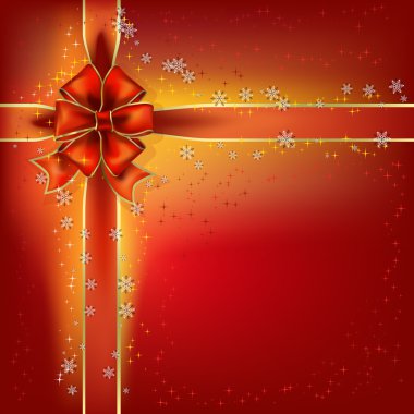 Christmas illustration bow on a stars background clipart