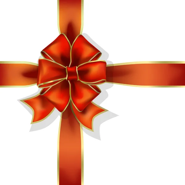 Kırmızı hediye şerit ve yay vektör nesnesi — Stok Vektör