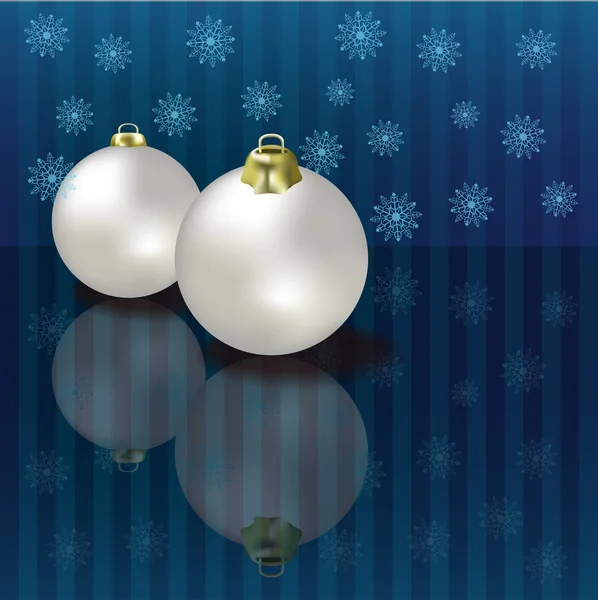 Christmas balls and stars on a blue background — Stock Photo, Image