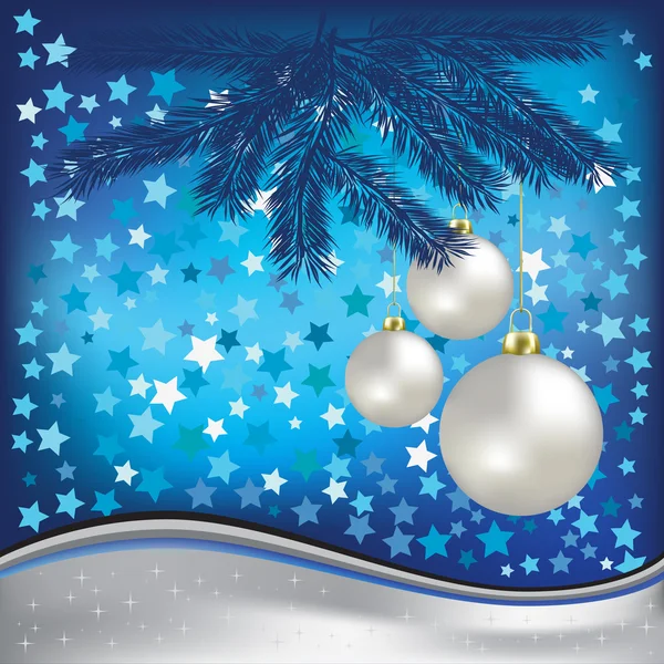 Natal saudação azul com estrelas — Fotografia de Stock