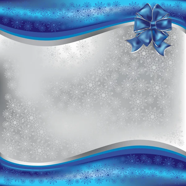 蓝色蝴蝶结的圣诞祝福 — 图库照片
