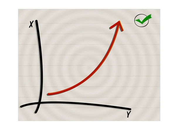 Stijgende diagram rode lijn — Stockvector