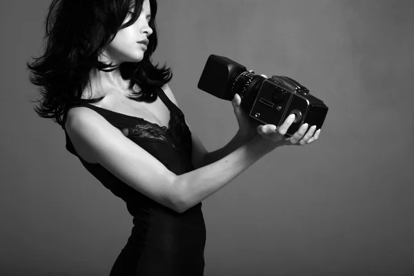 Giovane signora fotografare — Foto Stock