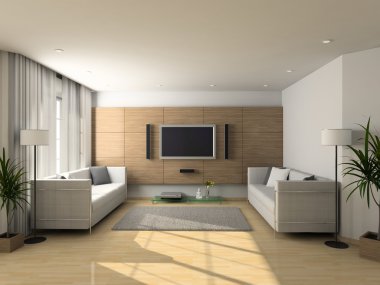 modern salon 3D interioir