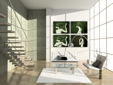 Modern interior. clipart