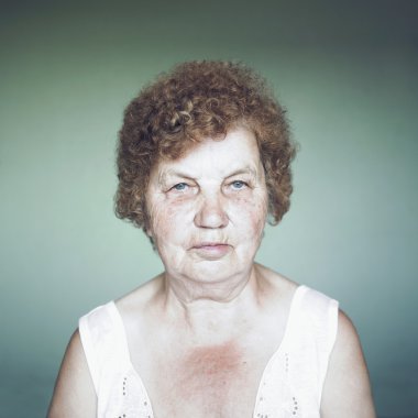 Gracious senior lady portrait clipart