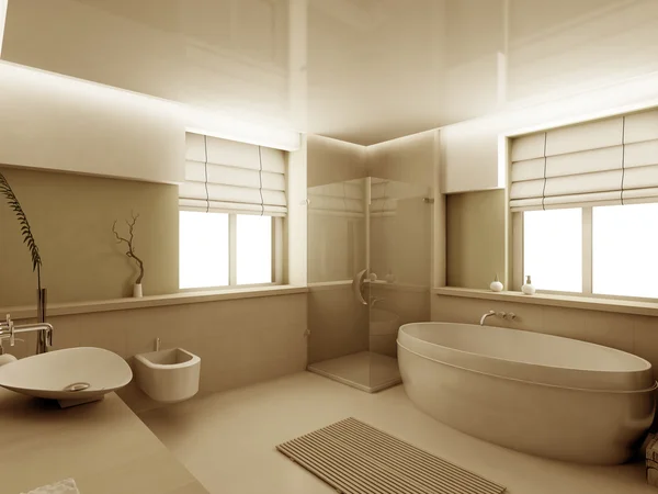 3D rendu intérieur de salle de bain — Photo