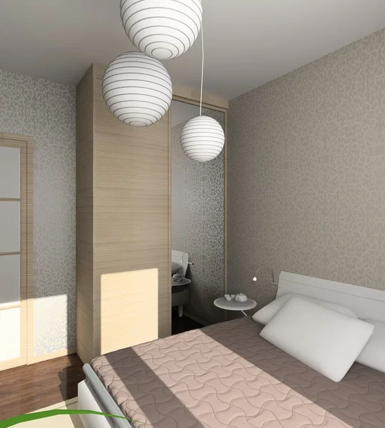 3D renderizar interior do quarto — Fotografia de Stock
