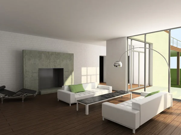 3D рендеринг современный интерьер гостиной — стоковое фото