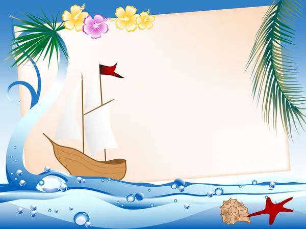 Frame in the sea — Stock Illustration Frame in the sea Royalty Free Stock Illustrations