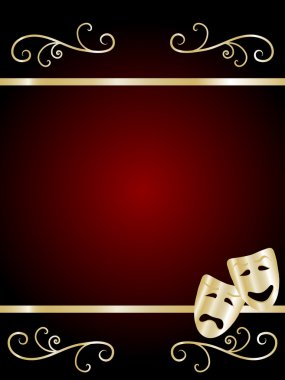 Comedy and tragedy theater masks clipart