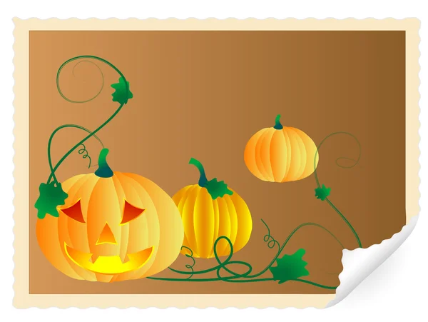 Stamp with pumpkins — Stock Vector