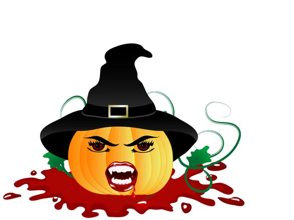 Pumpkin witch — Stock Vector