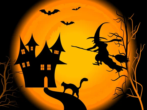 Assustador noite de Halloween — Vetor de Stock