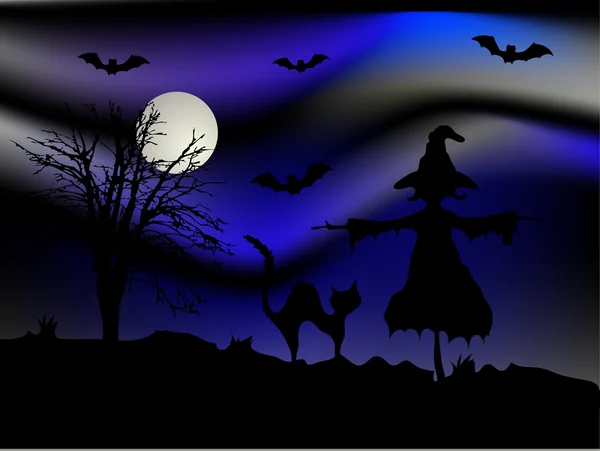 Noche de Halloween azul — Archivo Imágenes Vectoriales