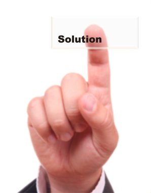 Finger on button SOLUTION clipart