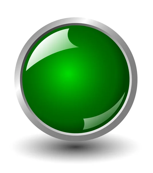 Błyszczący zielony przycisk — Zdjęcie stockowe
