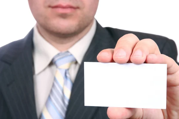 Male hand with empty card — Stock Photo, Image