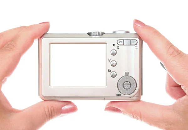 반면에 작은 디지털 카메라 — 스톡 사진