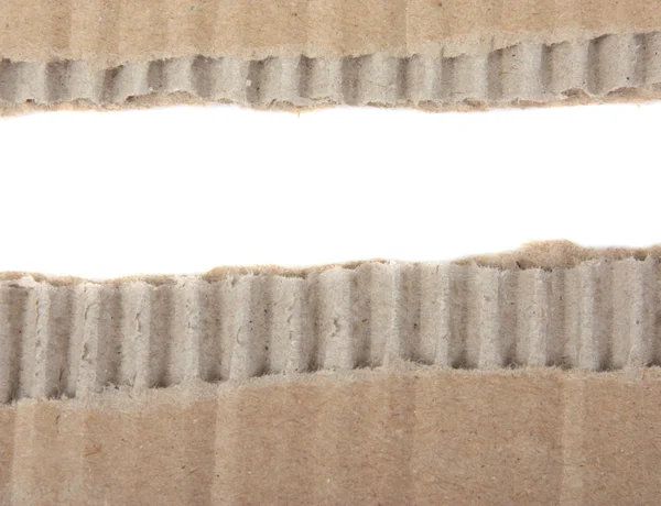 Corrugated cardboard border — Stock Photo, Image
