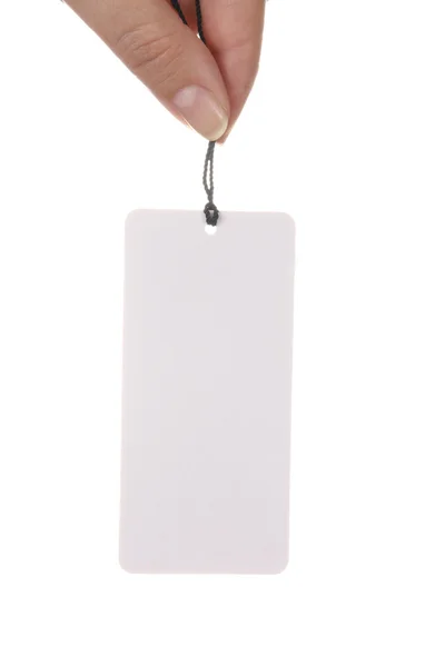 Empty white tag — Stock Photo, Image