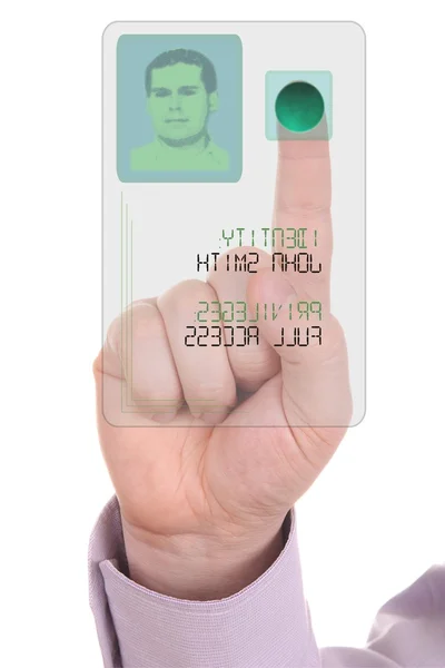 Concept of secure data by touch screen — Stock Photo, Image