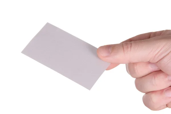 Blank card in hand Stock Image