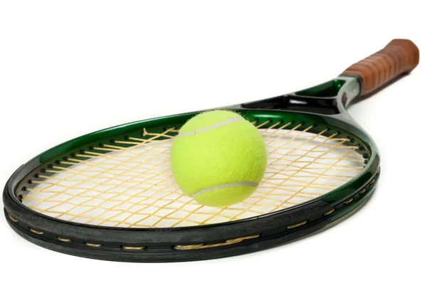 Racchetta da tennis con palla — Foto Stock