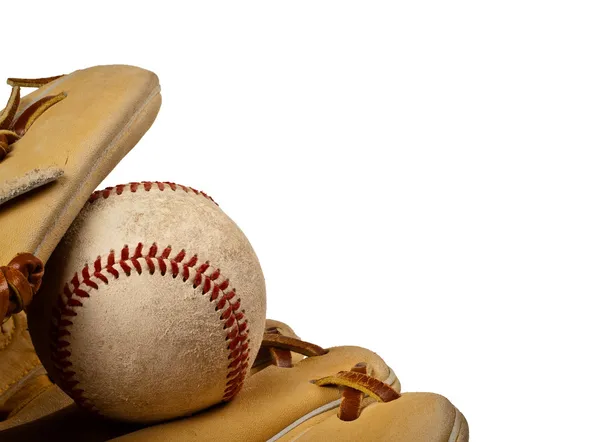 Mănușă de baseball și minge — Fotografie, imagine de stoc
