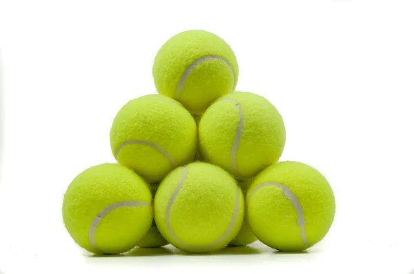 Yığılmış tenis topları Stok Resim