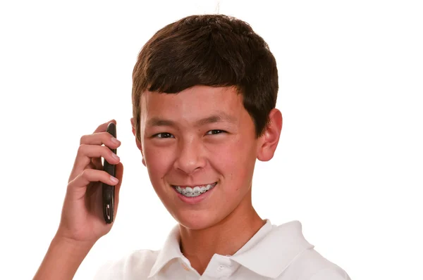 Teen on celluar telephone (cellphone) — Stock Photo, Image