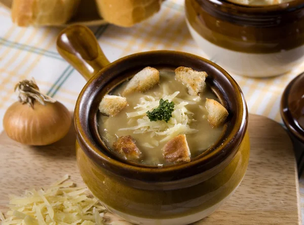 Sopa de cebolla francesa Imagen de stock
