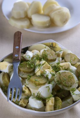 A plate of potato salad clipart