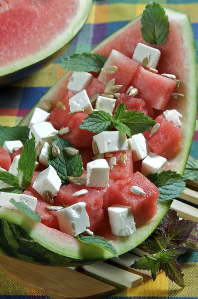 stock image Watermelon and feta cheese salad