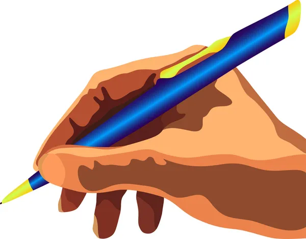 Main avec stylo — Image vectorielle