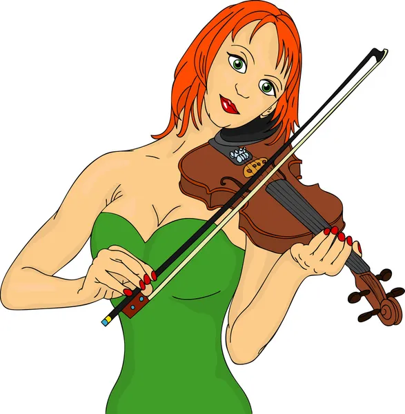 Скрипка жінка — стоковий вектор
