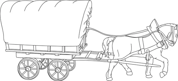 Carro de caballo — Vector de stock