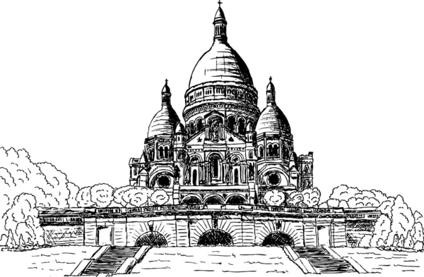 Basilique du Sacré Coeur — Stok Vektör