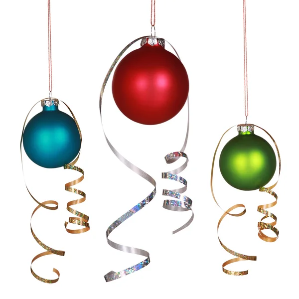 Drie Kerst ornamenten — Stockfoto