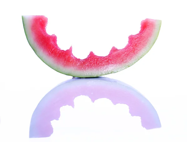 Partly eaten watermelon — Stock Photo, Image
