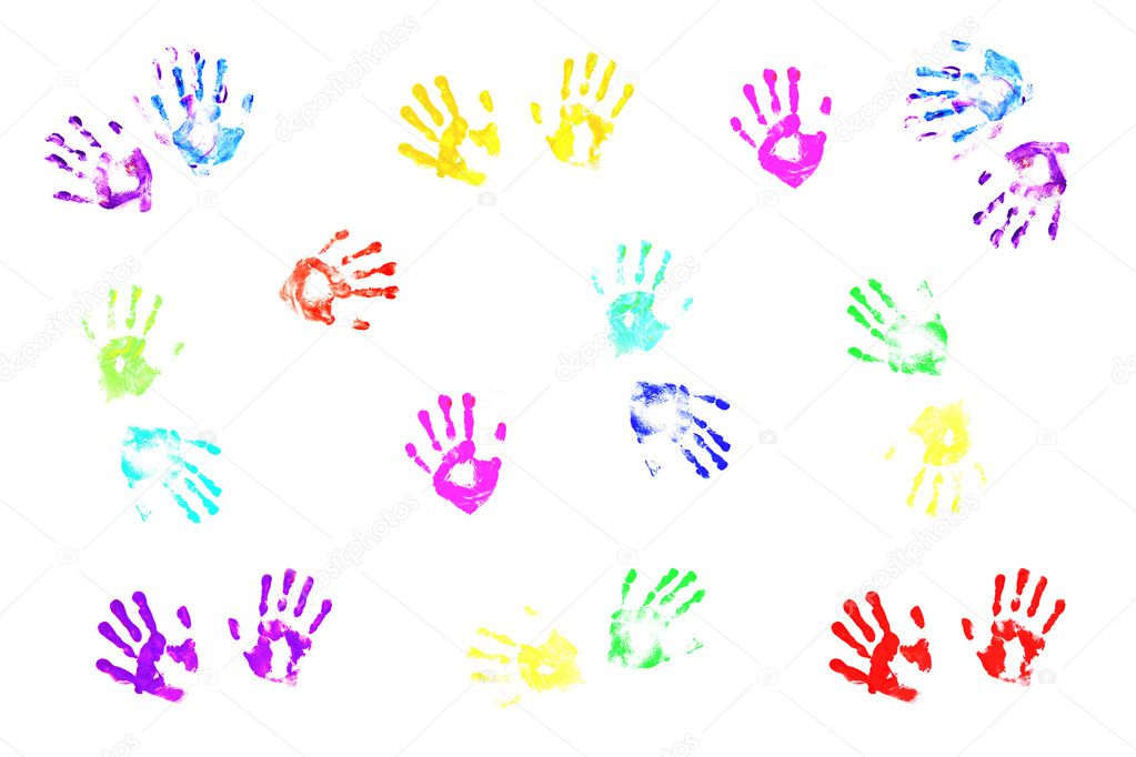 colourful handprints