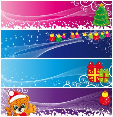 Set of christmas banners clipart