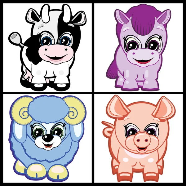 Set of Little Animals - Farm — Stock Vector